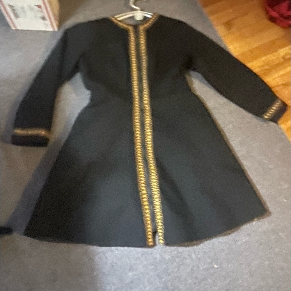 Queen Black Dress with Gold Embroidery